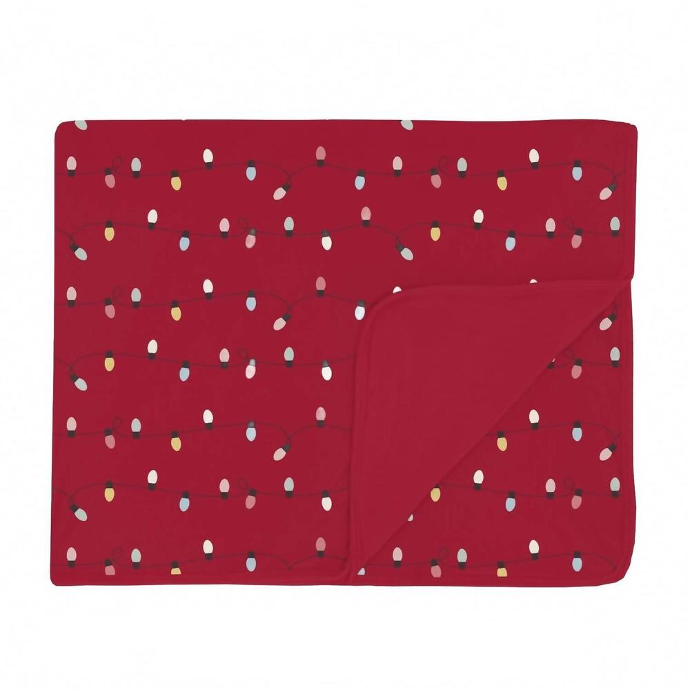 NEW KICKEE toddler's holiday lights blanket in crimson